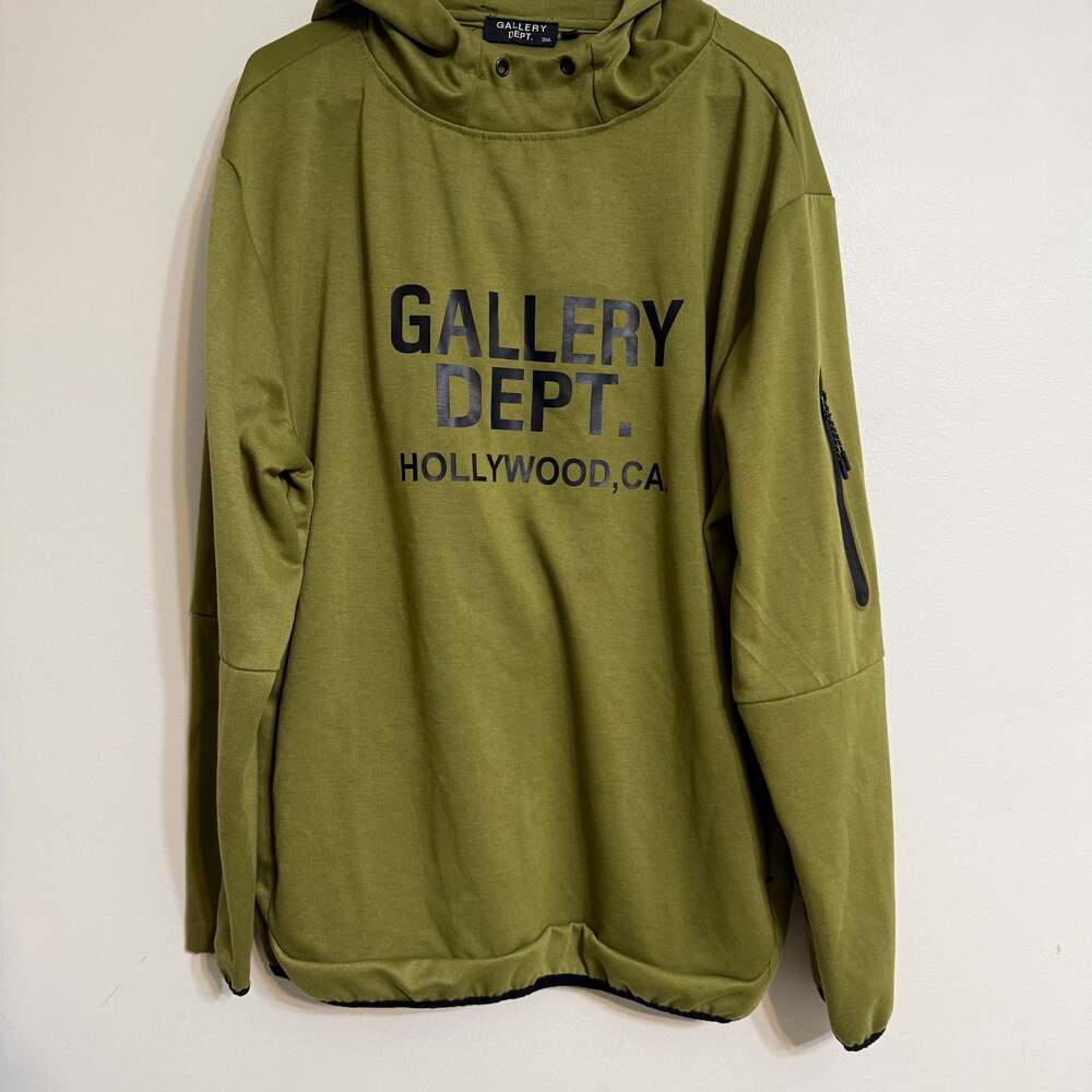 Gallery Dept. Hoodie Adult‎ 3XL Olive Green Hollywood California Pullover
